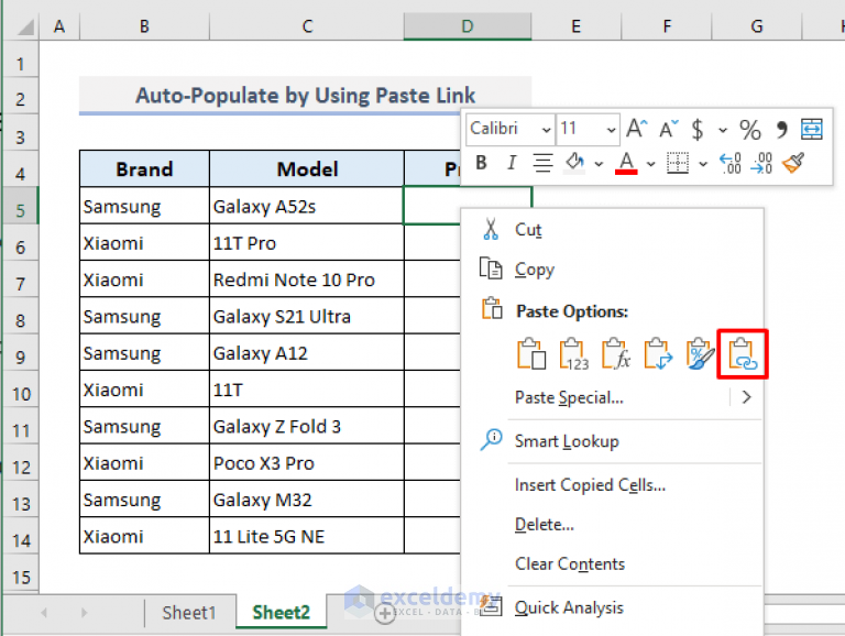How to Auto Populate from Another Worksheet in Excel ExcelDemy