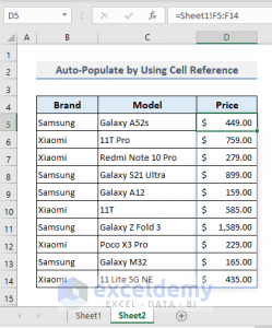 How To Auto Populate From Another Worksheet In Excel - ExcelDemy