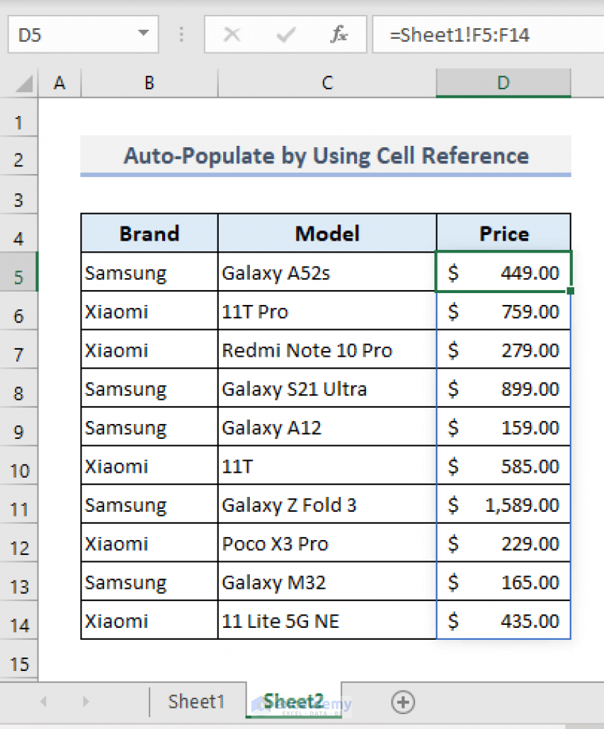How to Auto Populate from Another Worksheet in Excel ExcelDemy