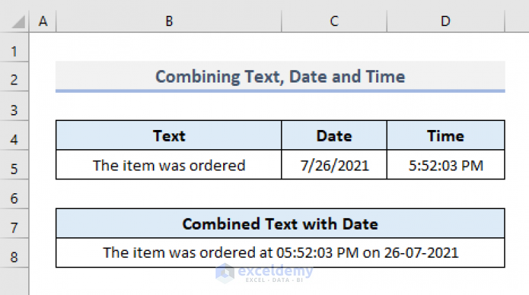 Date And Text Excel