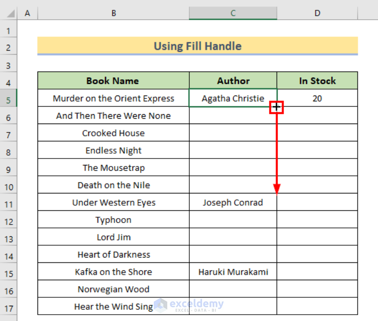 Copy Same Value In Excel Column Formula