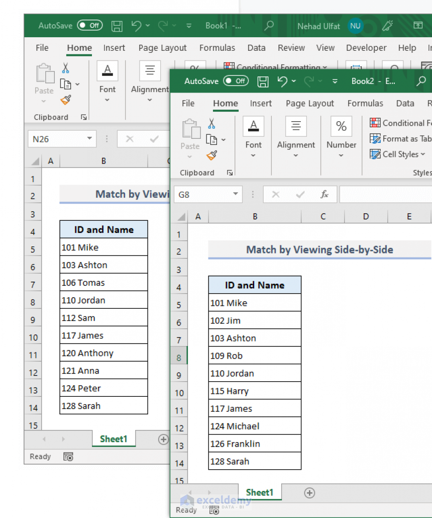 How To Match Data In Excel From 2 Worksheets ExcelDemy