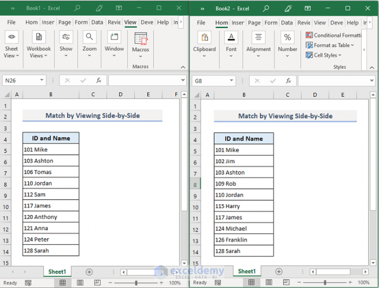 how-to-match-data-in-excel-from-2-worksheets-exceldemy