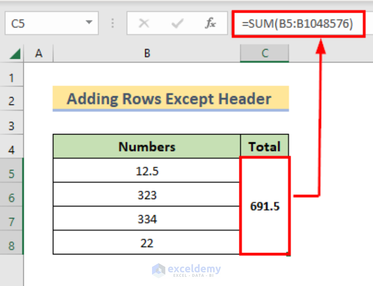 How To Sum Rows In Excel 9 Easy Methods Exceldemy 8153