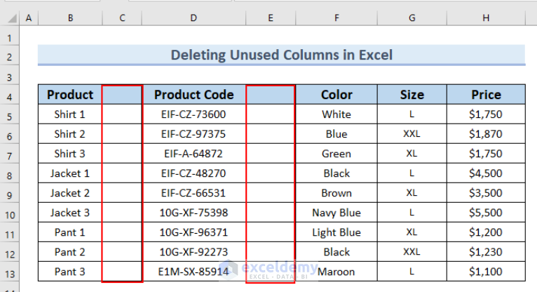 How To Delete Unused Columns In Excel 5 Quick Ways 4632