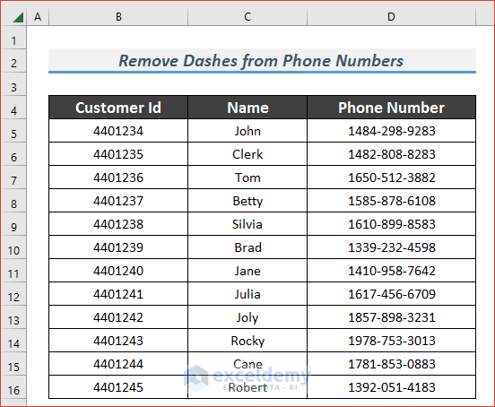 How To Remove Dashes From Phone Number In Excel ExcelDemy