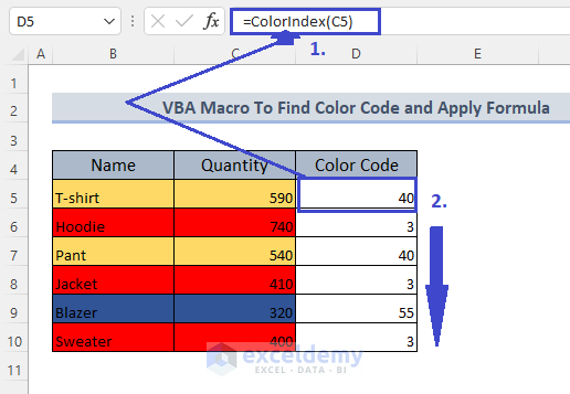 How To Apply Formula Based On Cell Color In Excel 5 Easy Ways 