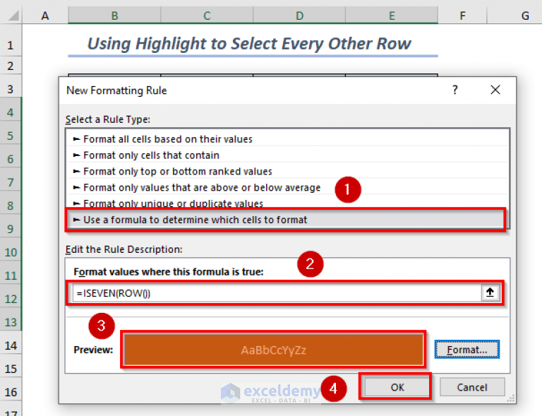 how-to-select-every-other-row-in-excel-6-easy-ways