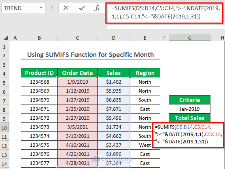 Excel Sumif Date In Month And Year