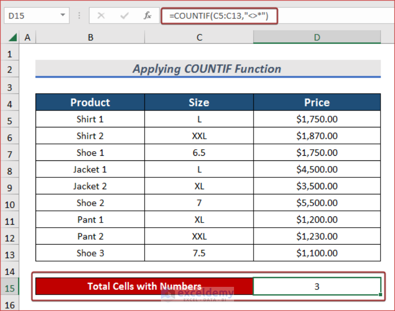 How To Count If Cell Contains Number In Excel 5 Smart Ways 1113