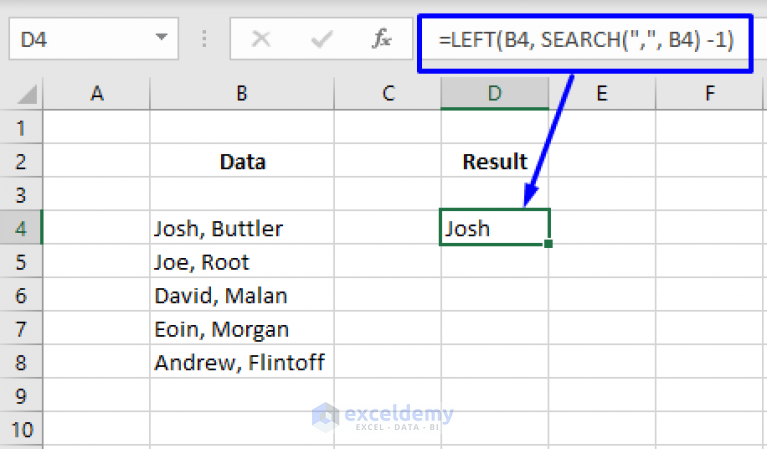 remove text after character excel formula