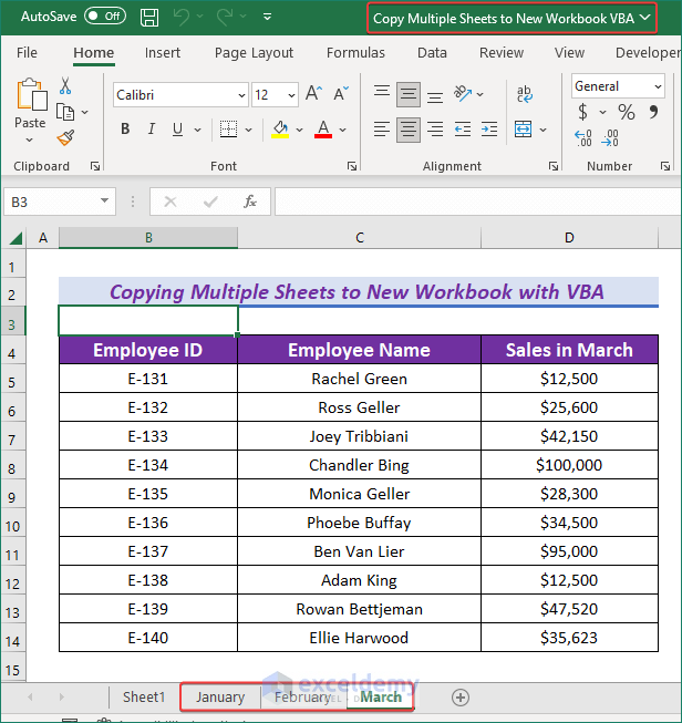 Excel VBA To Copy Multiple Sheets To New Workbook ExcelDemy