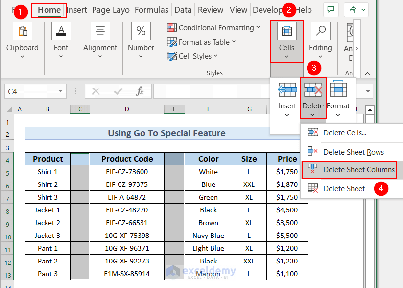 How To Delete Unused Column In Excel