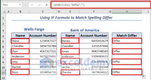 How to Match Names in Excel Where Spelling Differ (8 Methods)