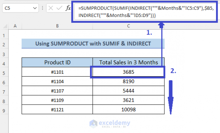 How To Vlookup And Sum Across Multiple Sheets In Excel (2 Formulas)