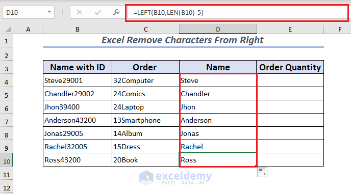 Excel Remove Characters From Right 5 Ways ExcelDemy