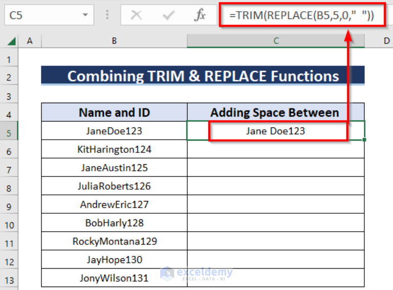 How to Add Space Between Text in a Cell in Excel (4 Easy Ways)