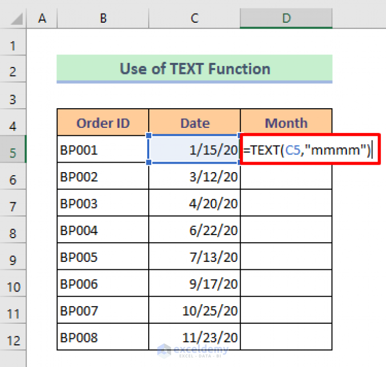 How To Convert Date To Text Month In Excel 8 Quick Ways 