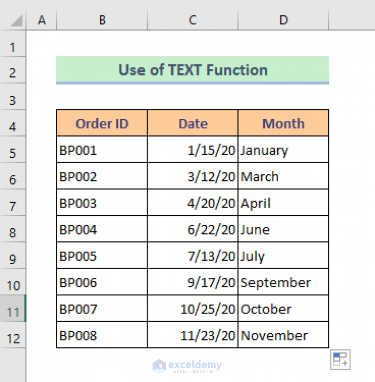 How to Convert Date to Text Month in Excel (8 Quick Ways) - ExcelDemy