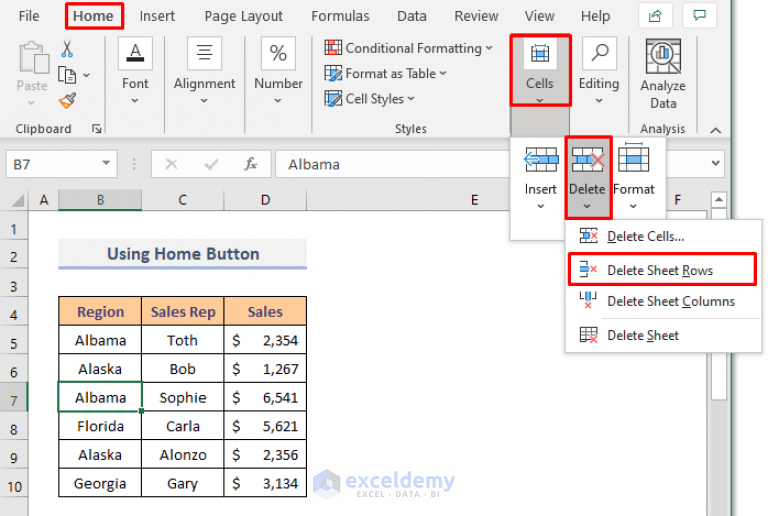 How To Delete Specific Rows In Google Sheets