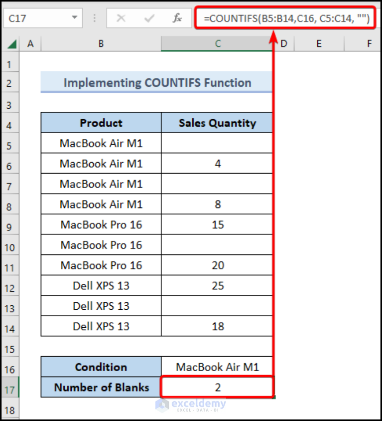 How to Count Blank Cells with Condition in Excel (4 Easy Methods)