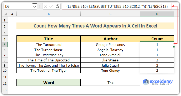 how-to-count-specific-words-in-a-column-in-excel-2-methods