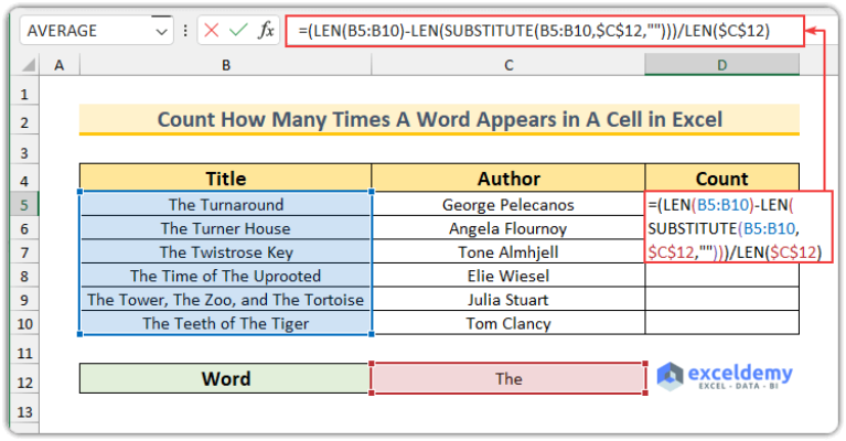 how-to-count-specific-words-in-a-column-in-excel-2-methods