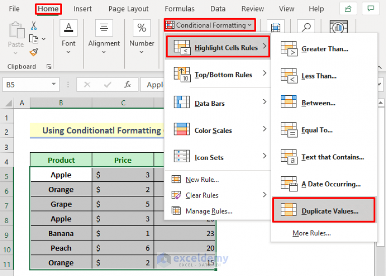 Excel Find Duplicates In Column And Delete Row 4 Quick Ways 