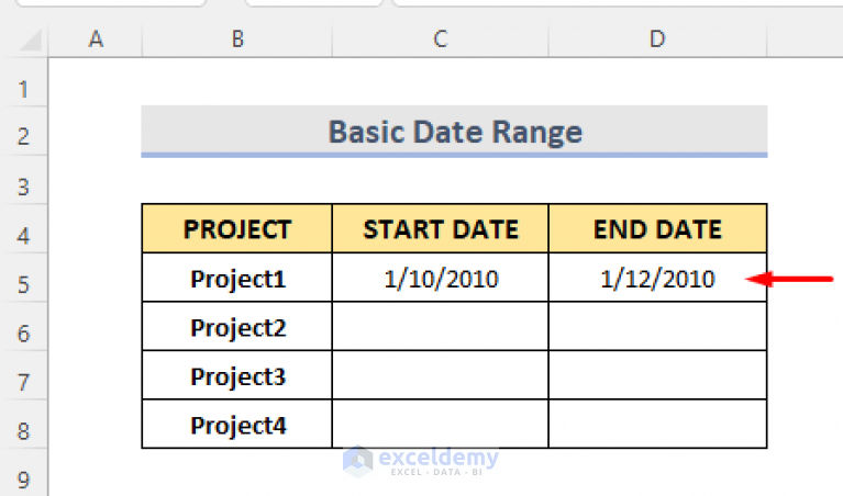 How To Add Date Range In Excel Cell