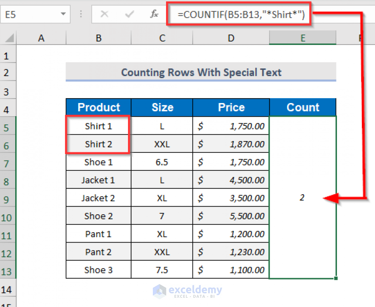 How to Count Rows with Text in Excel (Easiest 8 Ways) - ExcelDemy