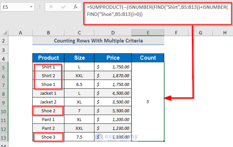 How to Count Rows with Text in Excel (Easiest 8 Ways) - ExcelDemy