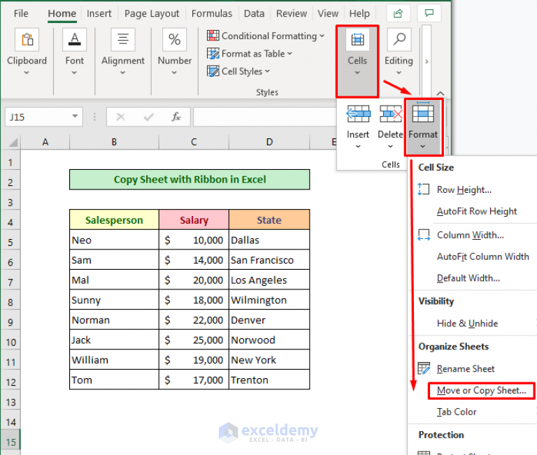 How to Copy Excel Sheet to Another Sheet with Same Format