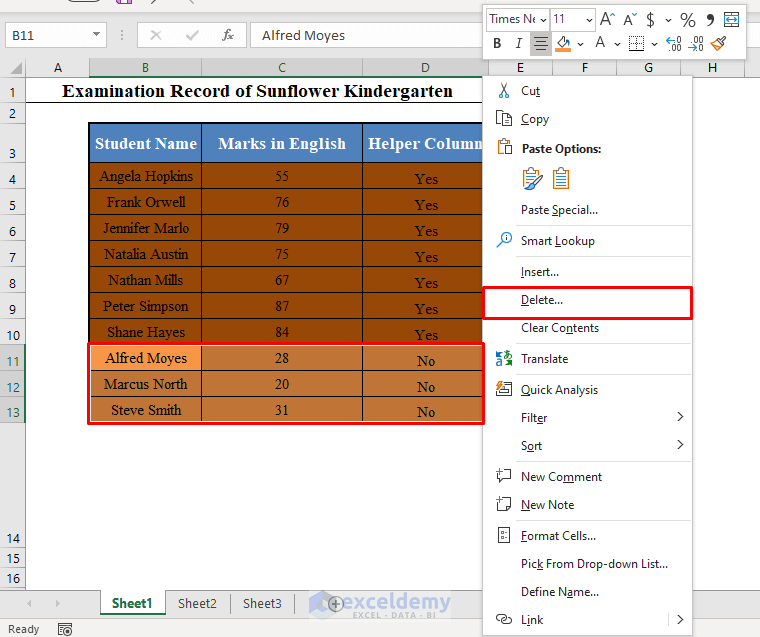 How To Delete Multiple Rows In Excel With Condition 3 Ways 