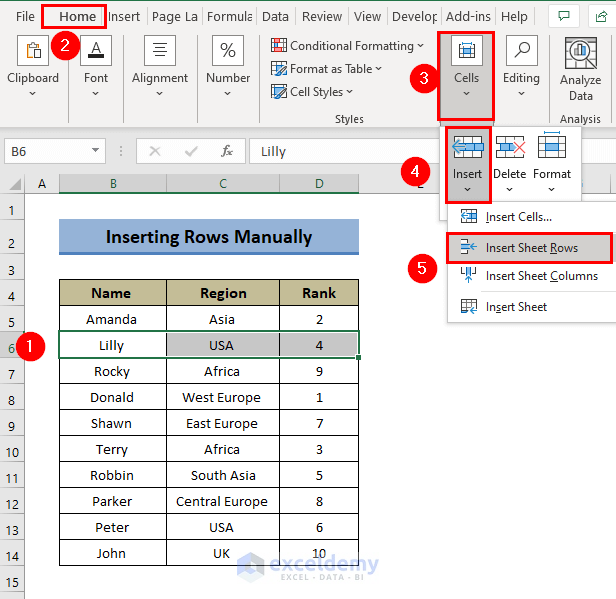 How To Insert Rows Automatically In Excel 4 Ways ExcelDemy