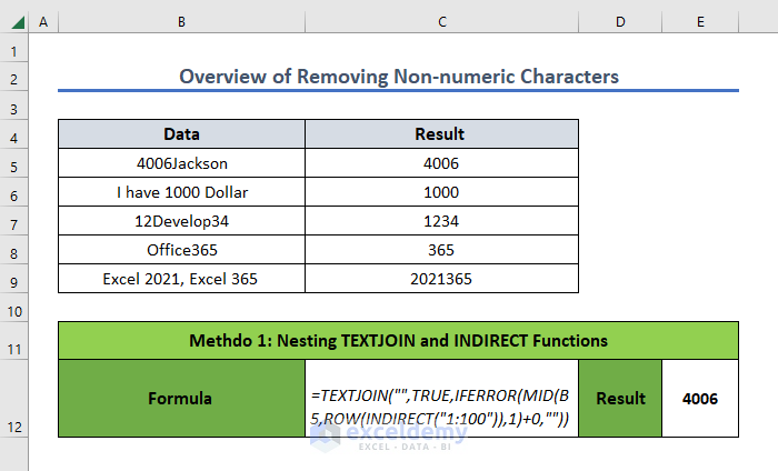 How To Remove Non numeric Characters From Cells In Excel 