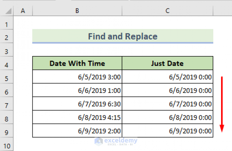 Excel Remove Time From Date And Time Cell