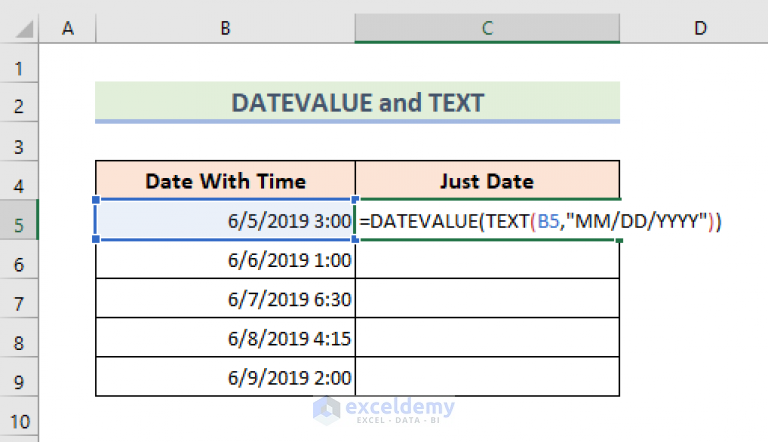 How To Remove Time From Date In Excel (6 Approaches) - Exceldemy