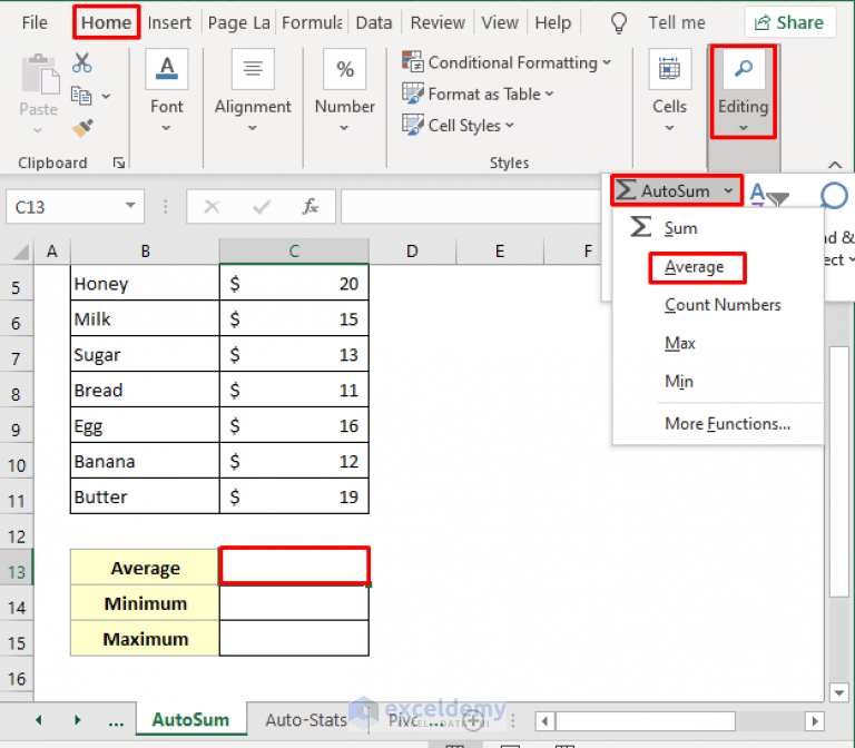 how-to-calculate-average-minimum-and-maximum-in-excel