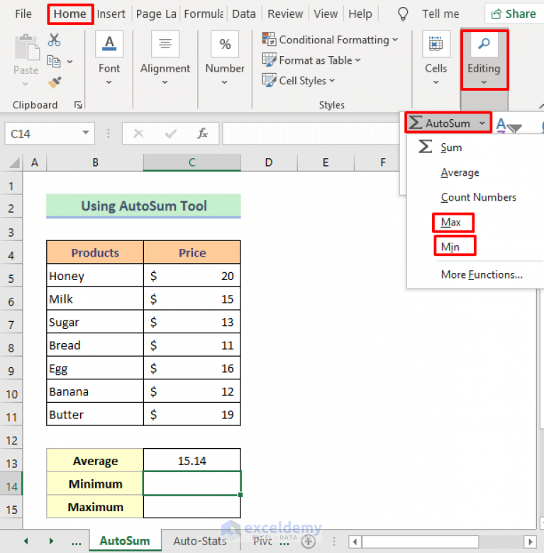 how-to-calculate-average-minimum-and-maximum-in-excel