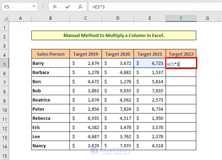 how-to-multiply-a-column-by-a-number-in-excel-4-easy-methods