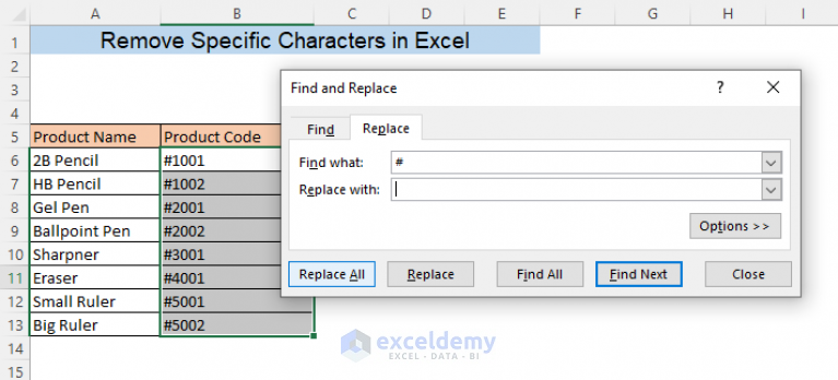 Excel Remove Specific Characters From String