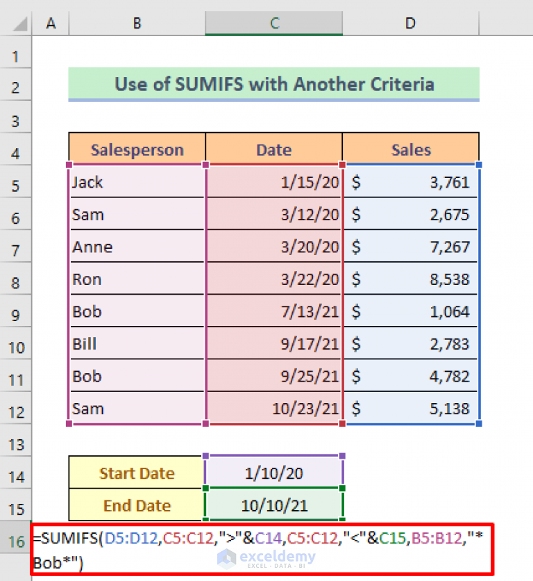 Sumifs Multiple Date Criteria