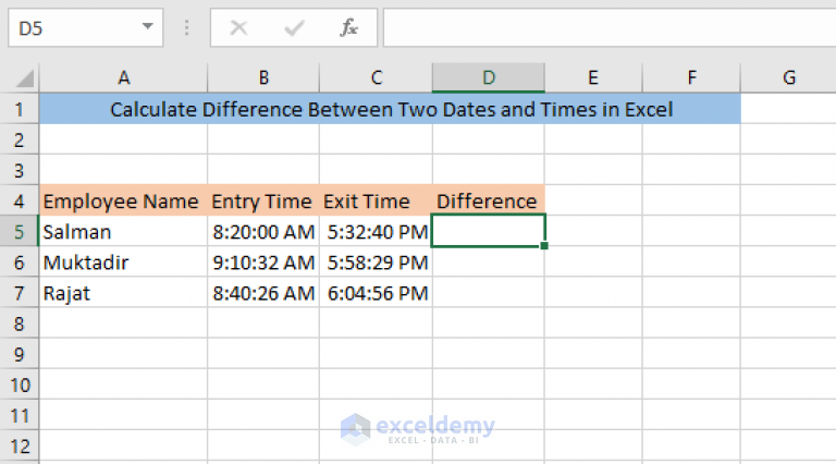 How to Calculate Difference Between Two Dates and Times in Excel