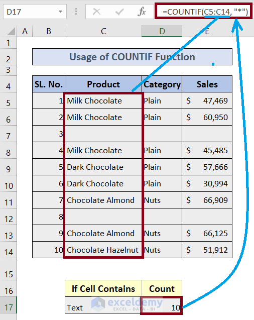 Count If A Cell Contains Any Text In Excel 4 Methods ExcelDemy