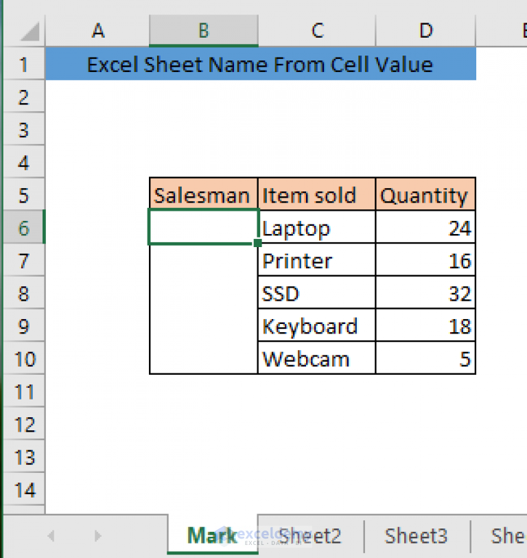 How to Use Excel Sheet Name From Cell Value (Three Ways) - ExcelDemy