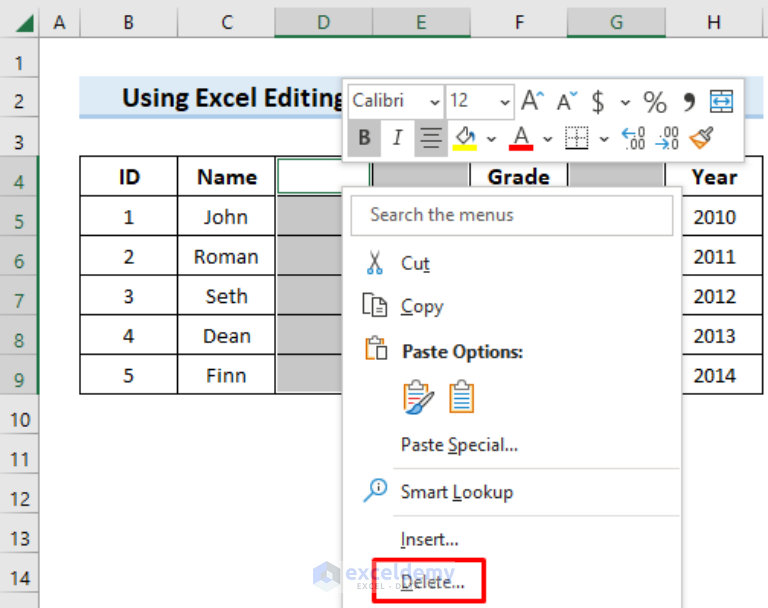 How To Delete Blank Columns In Excel 4 Quick Ways 2097