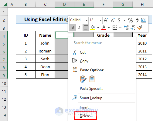 How To Delete Blank Columns In Excel 4 Quick Ways ExcelDemy