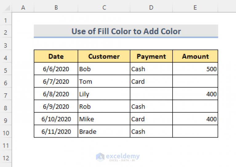 Excel Cell Color Add Edit Use Remove ExcelDemy