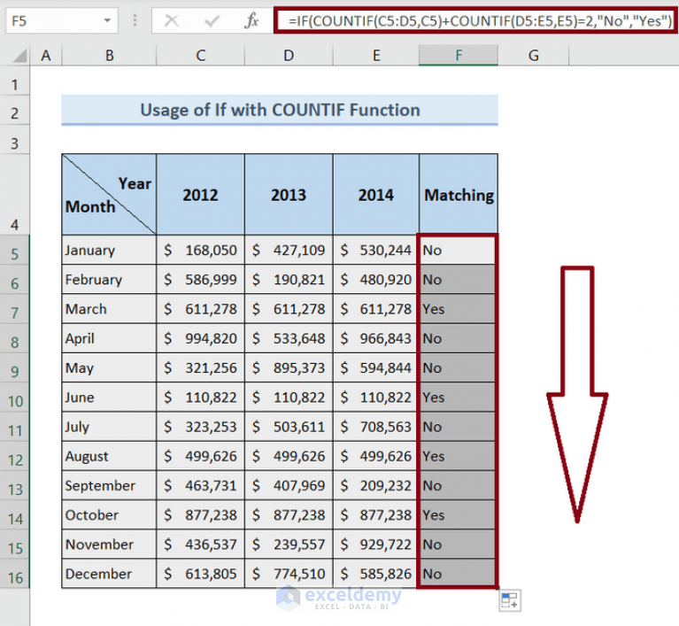 how-to-compare-3-columns-for-matches-in-excel-4-methods