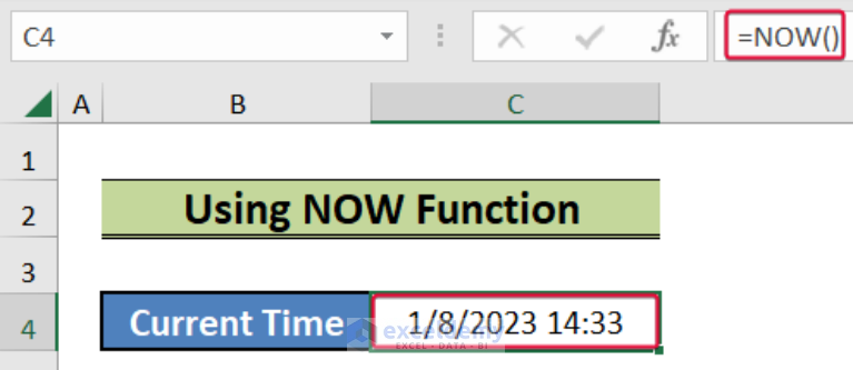 Excel Put Current Time In Cell